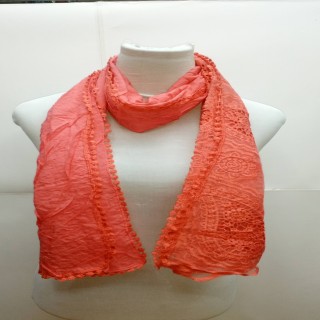 Premium Ari Diamond Lace Stole- Orange